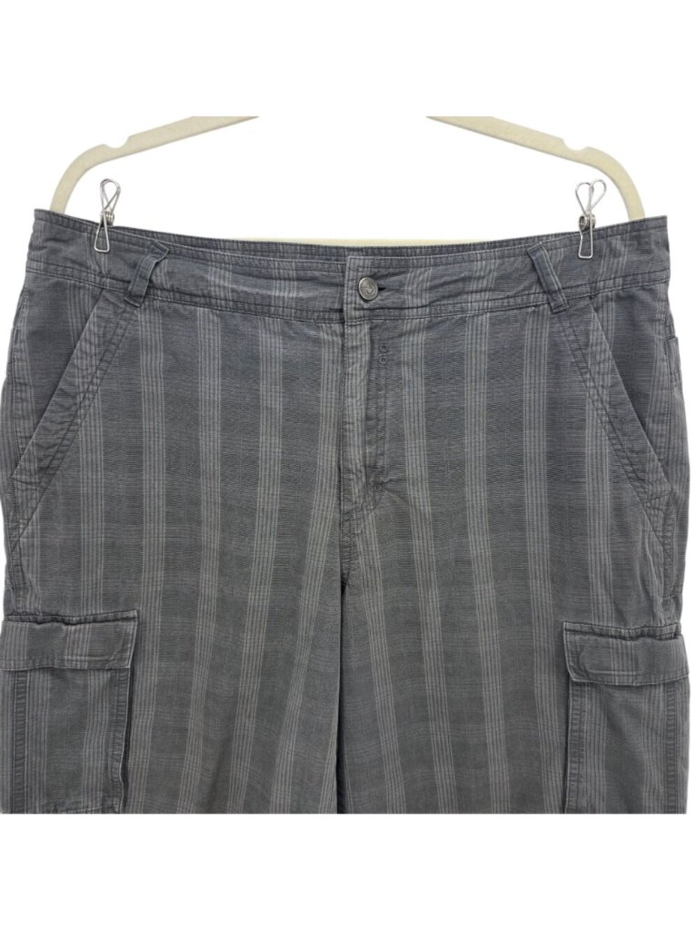 Patagonia Mens 36 Shorts Cargo Organic Cotton Plaid Gray Flat Front Outdoor - Picture 2 of 8